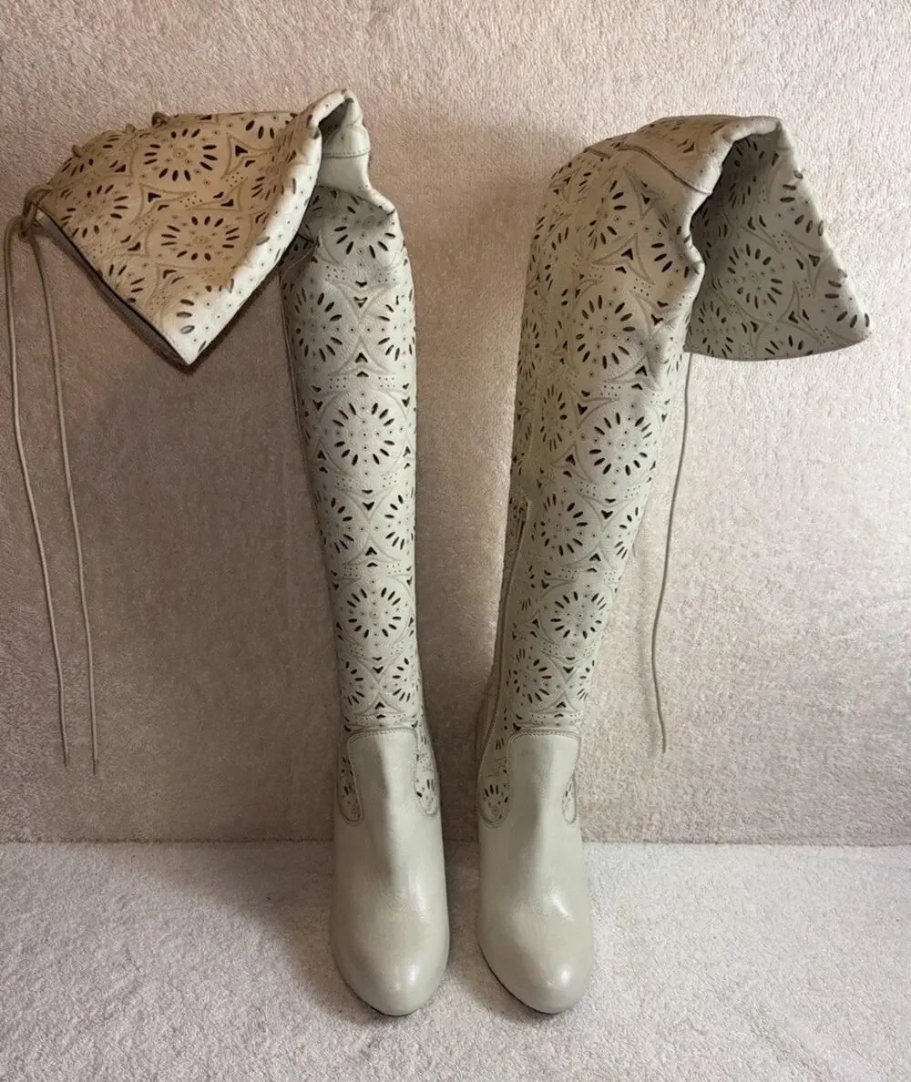 L'Estrosa Western Womans Genuine Leather Made In ITALY Sz 38 Us 7